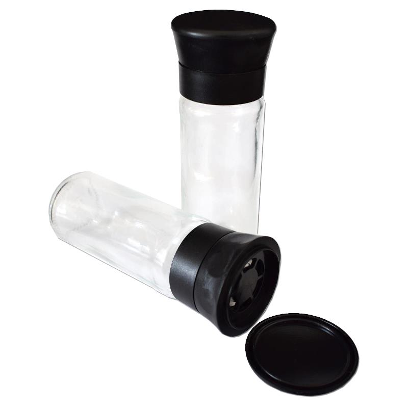 Salz- & Pfeffermühle | schwarz | Glas | klein